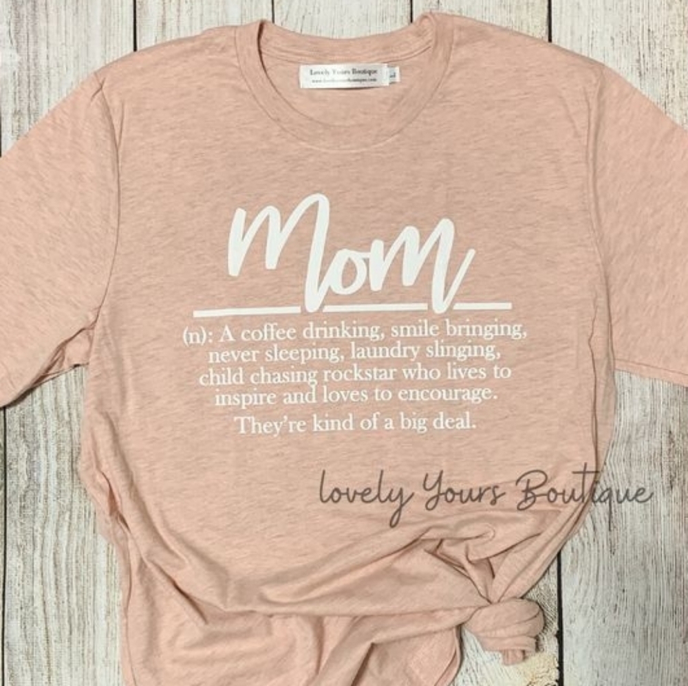 Rockstar Mom Boutique Graphic Tee - Heathered Mauve - Size S - NWT